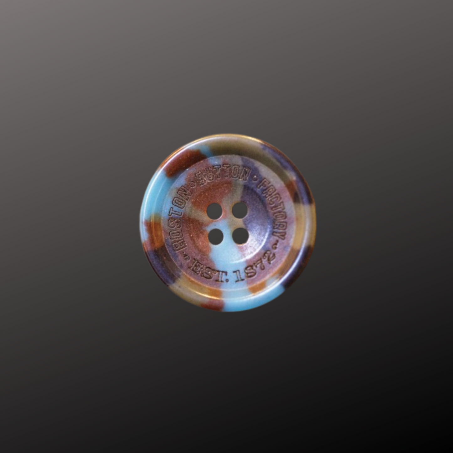 Blue Camo buttons for clothing by the Boston Button Factory – art inspired, style defining clothing buttons