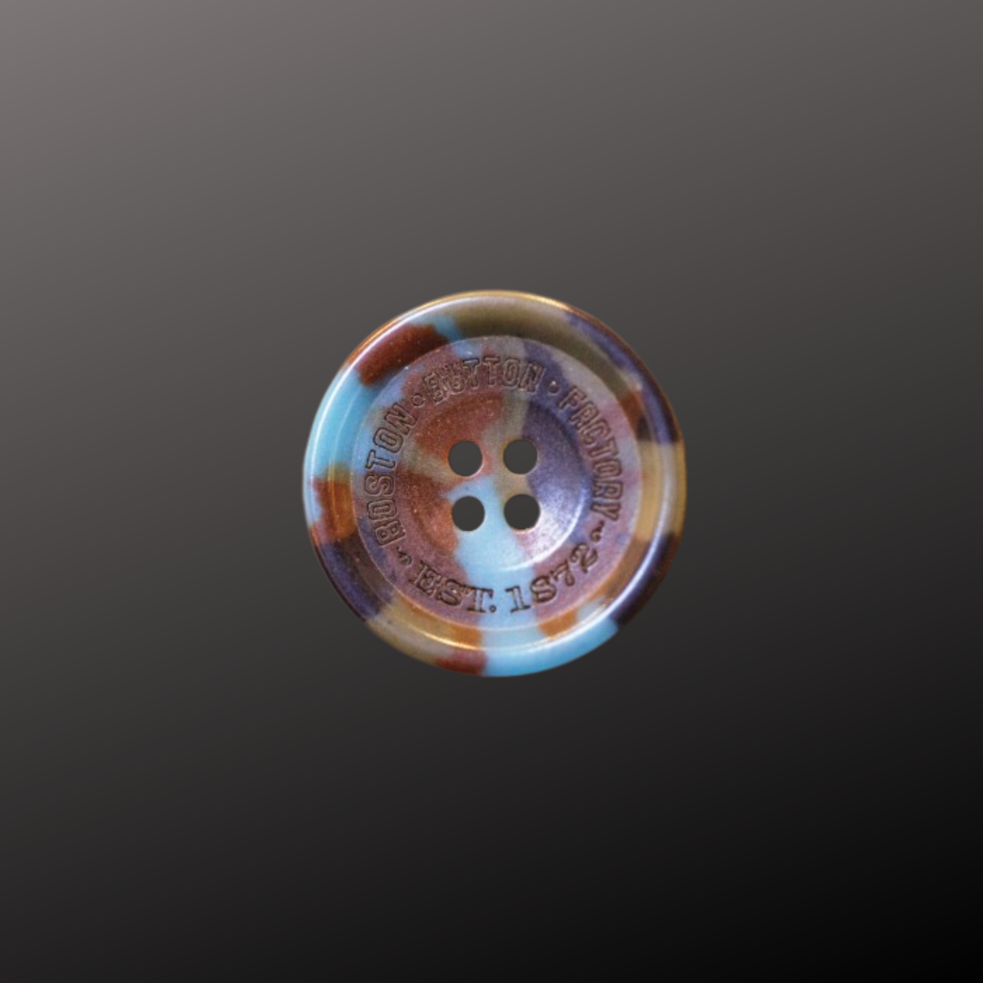 Blue Camo buttons for clothing by the Boston Button Factory – art inspired, style defining clothing buttons