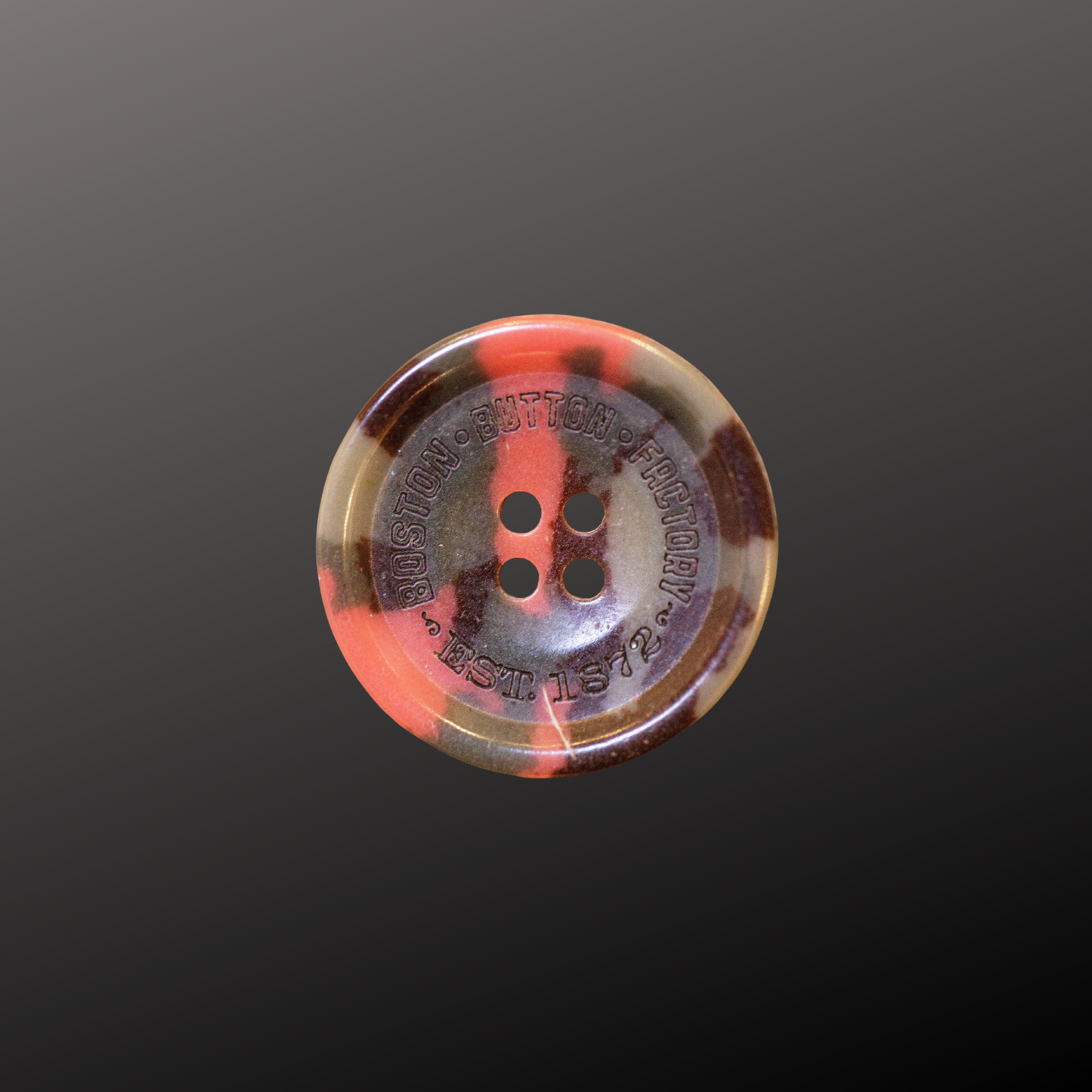 Red Camo buttons for clothing by the Boston Button Factory – art inspired, style defining clothing buttons