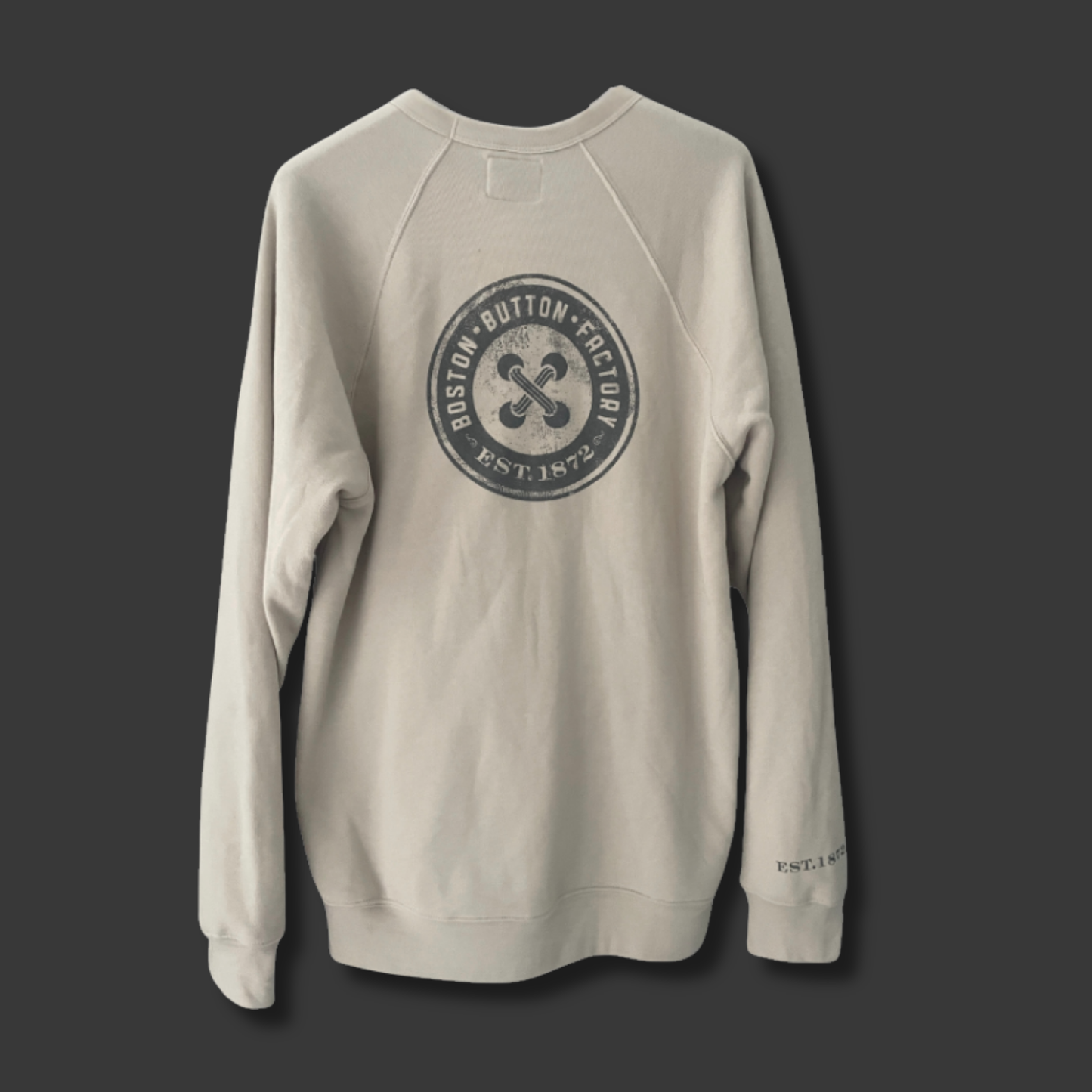 Vintage Boston Button Factory Crewneck Sweatshirt in Sand - Back