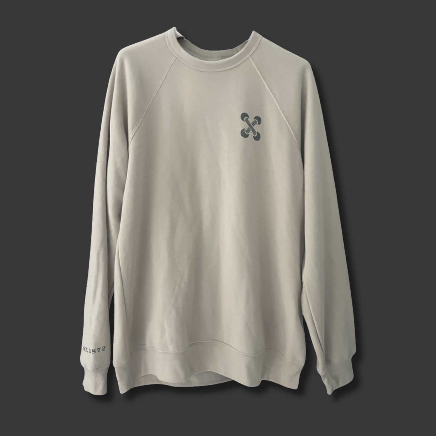 Vintage Boston Button Factory Crewneck Sweatshirt in Sand - Front 