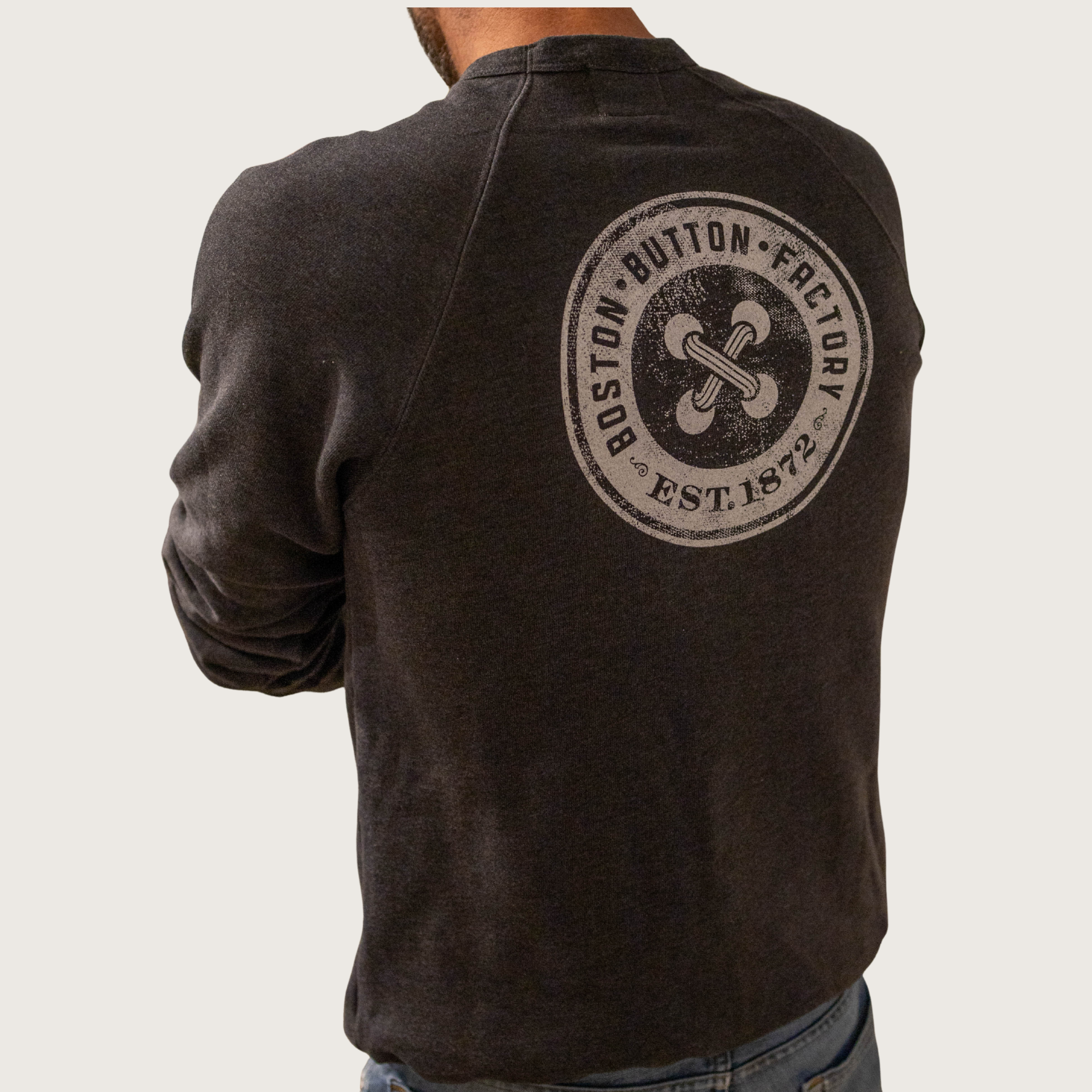 Vintage crewneck Boston Button Factory sweatshirt, Back